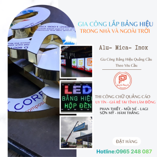 Gia công lắp đặt bảng hiệu chữ quảng cáo tại tỉnh Lâm Đồng
