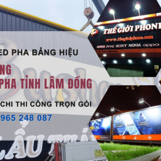 Thi công đèn led pha bảng hiệu