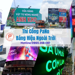Thi công pano bảng hiệu ngoài trời