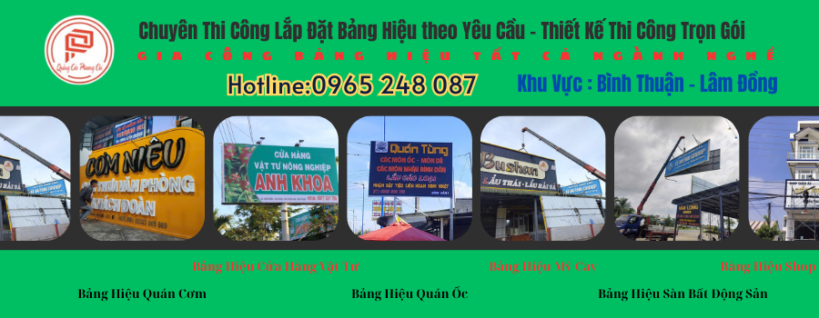 Chuyên làm bảng hiệu quán ăn tại Bình Thuận , Lâm Đồng