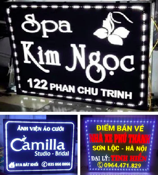 chuyên làm bảng hiệu led âm bảng spa