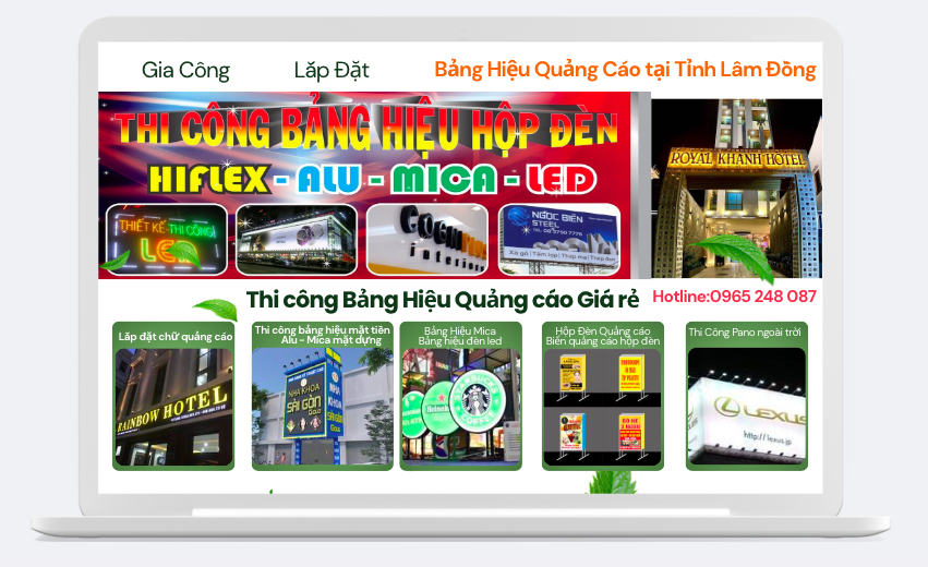 gia công lắp đặt bảng hiệu pano quảng cáo tỉnh Lâm Đồng