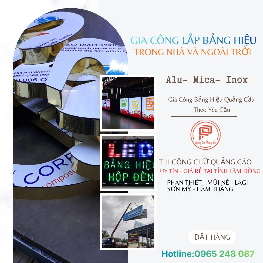 Làm chữ quảng cáo trọn gói tại tỉnh lâm đồng