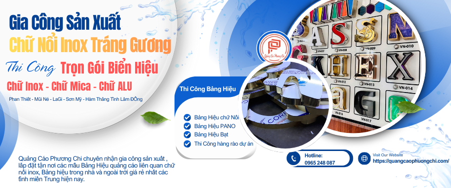gia công sản xuất chữ nổi inox giá rẻ Bình Thuận