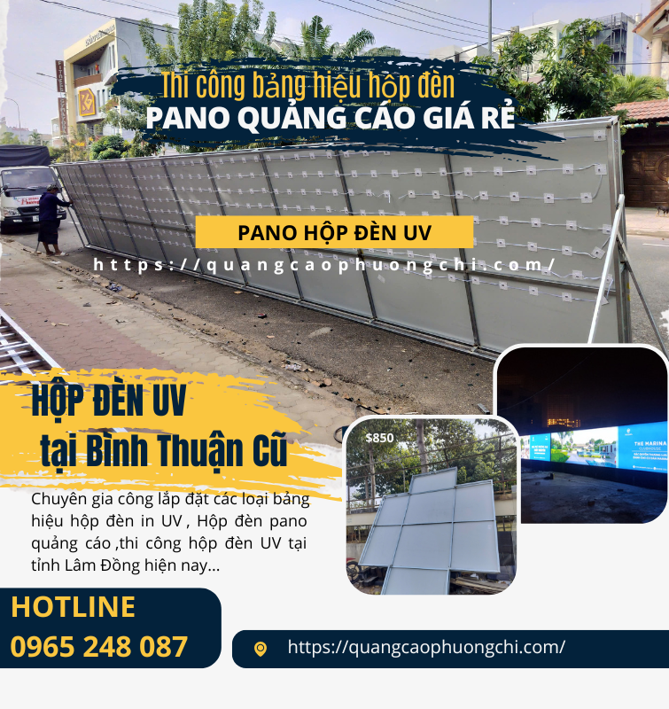 Hộp đèn quảng cáo UV giá rẻ tại Lâm Đồng