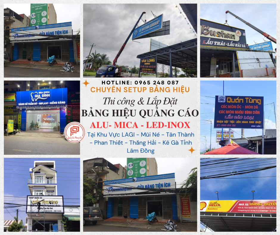 Thi công lắp đặt bảng hiệu tại Tỉnh Lâm Đồng