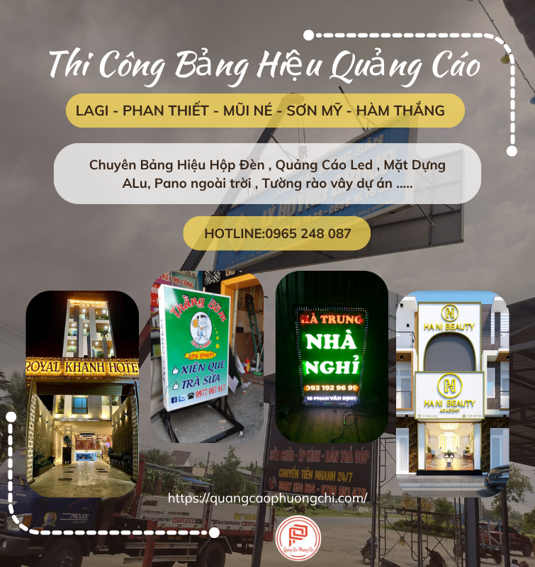 thi công bảng hiệu giá rẻ nhất Phan thiết , mũi né , sơn mỹ