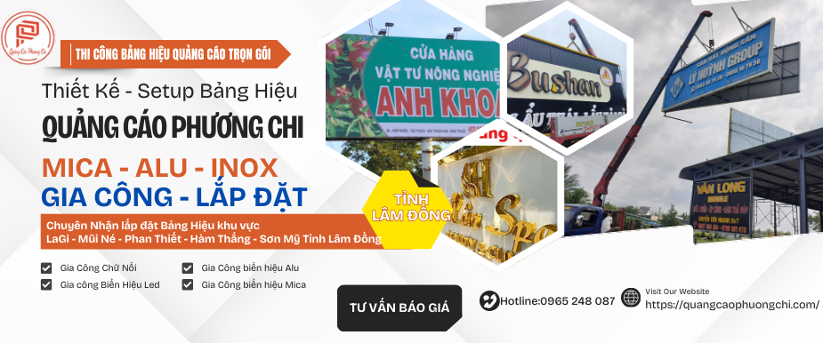Thi công bảng hiệu tại Lâm Đồng sau sáp nhập