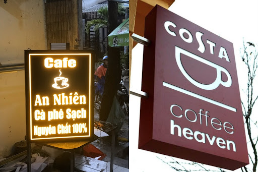 bảng hiệu hộp đèn alu led âm bản