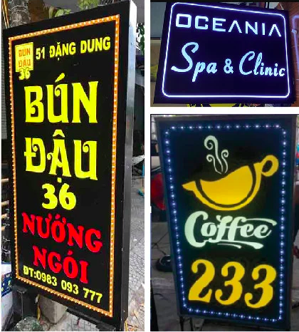 gia công quảng cáo led âm bản tại phan thiết