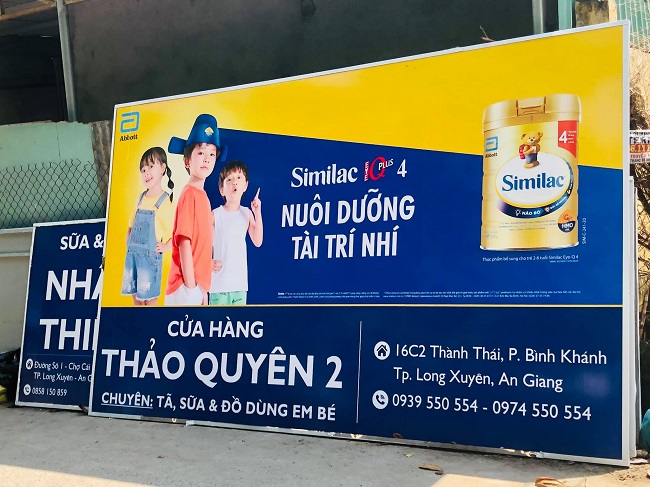 Bảng hiệu bạt cửa hàng sữa