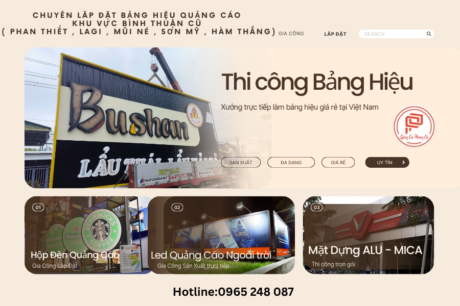 làm bảng hiệu gần đây tại Phan Thiết