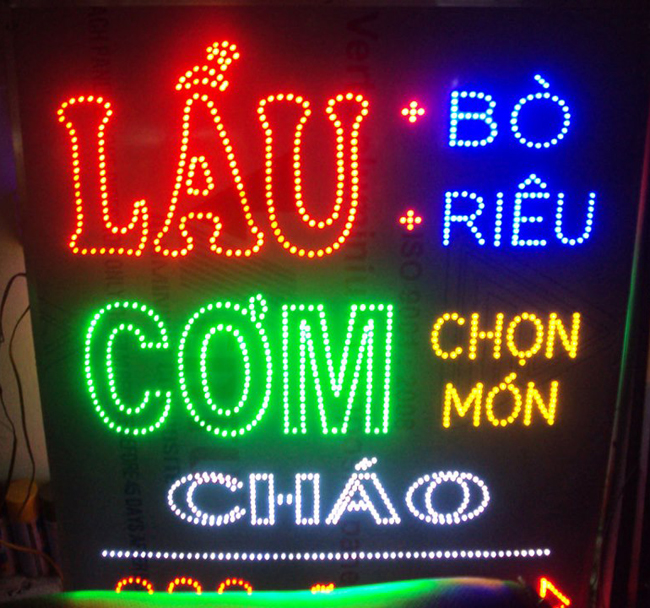thi công bảng hiệu led lĩnh vực ăn uống tại Phan thiết , mũi né